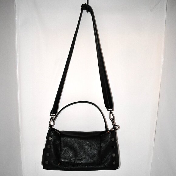 Hammitt VIP Satchel Gunmetal Studded Leather Shoulder Bag in Black/Gunmetal #VIP - Picture 1 of 8